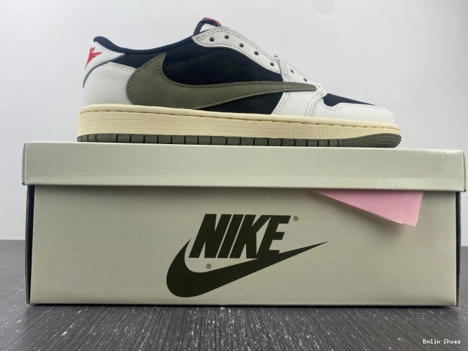 Bmlin Travis Scott Jordan 1 Low x WMNS OG DZ4137-106 Olive Air 0727